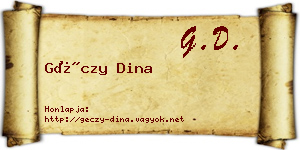 Géczy Dina névjegykártya
